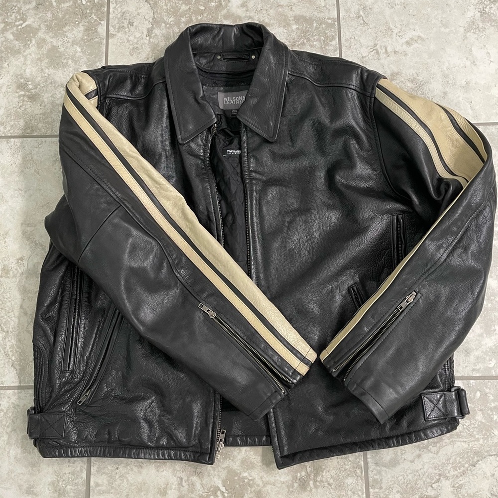 Men’s Wilsons Leather Motorcycle Jacket size 2XL